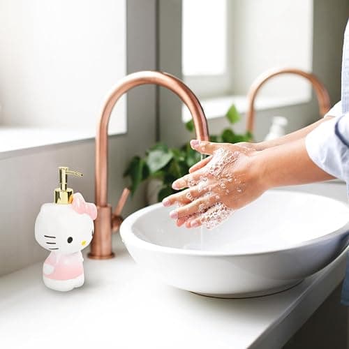 Jay Franco Hello Kitty Tumbler and Soap Dispenser Set - 2 Piece Pink Collection Includes Resin Lotion Pump and Cup - Bathroom Décor thumbnail 6