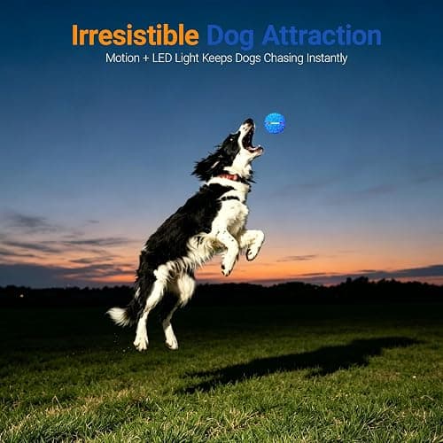 GULUNOOK Interactive Dog Ball Toy for Small Medium Dogs – Automatic Rolling, Bouncing & Moving Dog Toy with LED Lights, 2-in-1 Fetch Toy, Durable E-TPU, USB Rechargeable (2.8” Blue) thumbnail 8