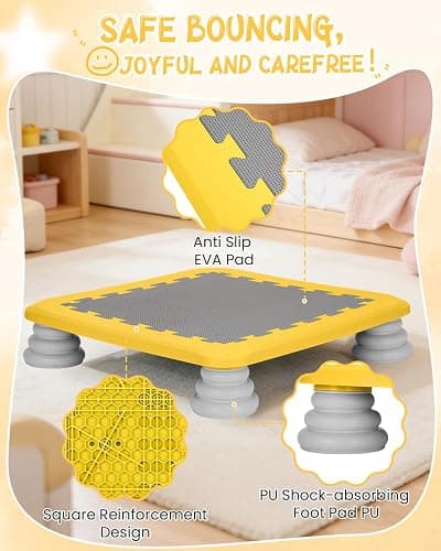 Kids Rebounder Bouncing Board, Mini Trampoline for Kids, 25 in Sensory Bouncing Board with Non-Slip Base, Rebound Jumping Board for Indoor Outdoor Play Autism Sensory Development Ideal Gift thumbnail 7