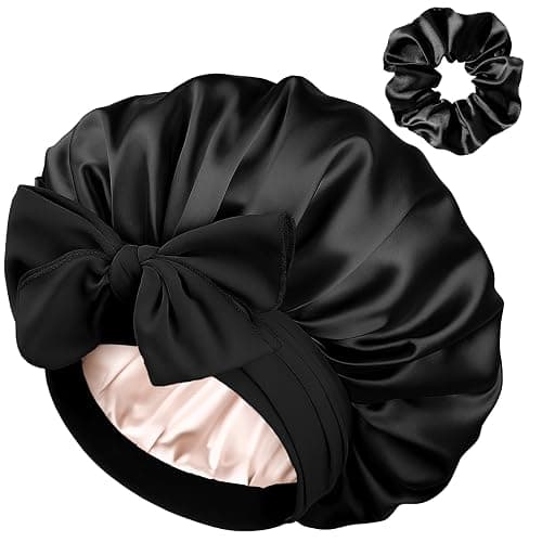 Yanibest Satin Silk Bonnet for Sleeping Women, Double Layer Hair Bonnet with Elastic Tie Band for Curly Natural Hair - Image 1