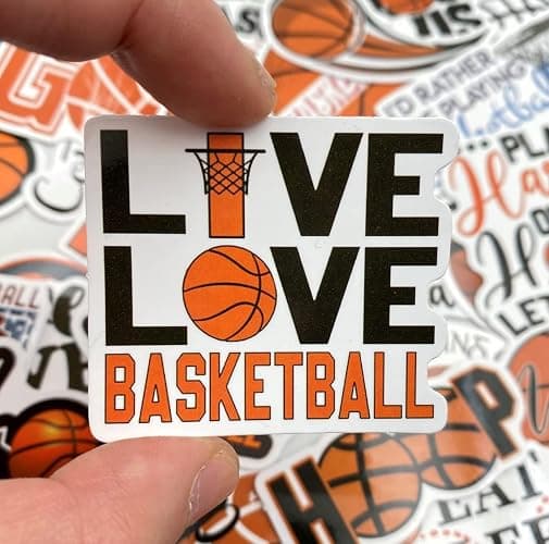 AOWDIAO Basketball Stickers for Water Bottle Cute Basketball Gifts 50 Pieces Sports Stickers for Kids Teens Adults thumbnail 7
