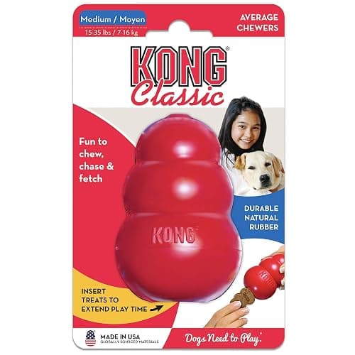 KONG Classic Stuffable Dog Toy - Fetch & Chew Toy for Dogs - Treat-Filling Capabilities & Erratic Bounce for Extended Play Time - Durable Natural Rubber Material - for Medium Dogs thumbnail 9