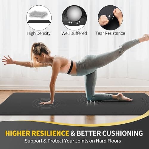 CAMBIVO Extra Wide Yoga Mat for Women and Men (72"/84"x 32"x 1/4") TPE Workout Mat, Non-slip Large Exercise Fitness Mat for Yoga, Pilates, Workout thumbnail 3