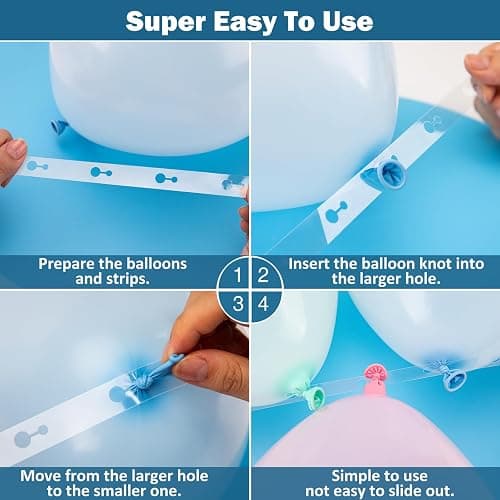 KICNIC Balloon Arch Strip Kit for Garland, 32.8 Feet Balloon Tape Strips and 200 Glue Point Dot Stickers for Party Wedding Birthday Baby Shower Graduation Decorations thumbnail 2