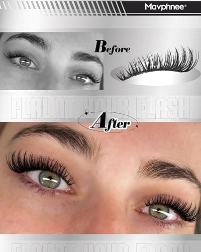 Flaunt Lash Clusters Kit Wispy Cluster Eyelash Extensions Kit CD-Curly Natural Individual Lashes DIY Lash Extension Kit 132Pcs Flora Cluster Lashes with Bond and Seal and Tweezers by Mavphnee (8-18MM) thumbnail 6