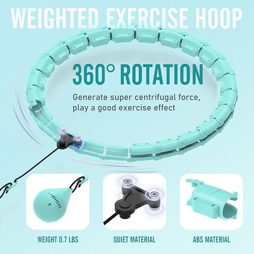 JKSHMYT Weighted Hula Circle Hoops for Adults Weight Loss, Infinity Fitness Hoop Plus Size 47 Inch, 24 Detachable Links, Exercise Hoop Suitable for Women and Beginners thumbnail 3