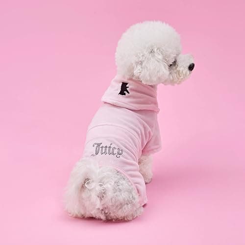 Juicy Couture Hooded Pet Juicy Bling Velour Tracksuit Chest 16 inches for Small Dogs and Cats - Pink - XS/S - Image 1