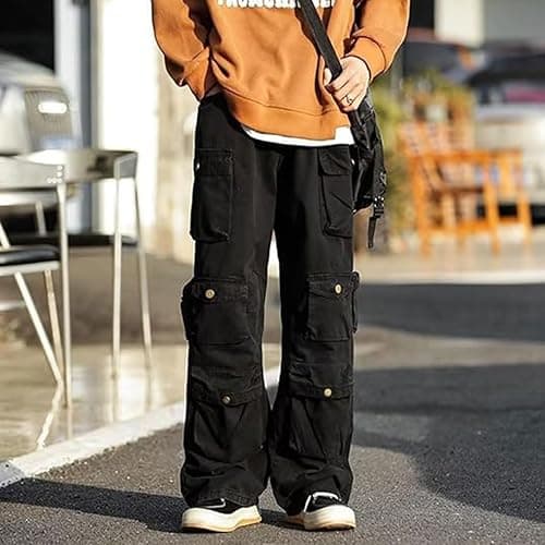 FYHTC Gothic Emo Alt Cargo Hippie Baggy Jeans Mom Goth Punk Denim Pants Cyber ​​​​Y2k Pants Academic Dark Clothes thumbnail 2