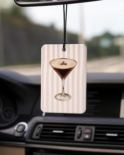 DVFDBHSV Trendy Cocktail Air Freshener 4 Pcs Coconut Scented, Alcohol Lovers Gifts Car Accessories Mirror Decor for Women, Cute Martini Champagne Hanging Air Freshener for Bar Cars Closet Drawer Books thumbnail 3