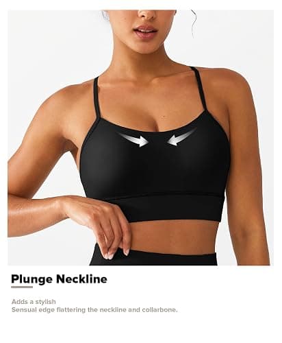 BRXL Sports Bras Y Back Soft Strappy Padded Sports Bra Low Impact Yoga Gym Workout Tops Pilates Outfits for Women thumbnail 3