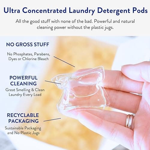 The Clean People Laundry Detergent Pods - Hypoallergenic Laundry Pods - Ultra Concentrated, Recyclable Packaging, Stain Fighting - Sweet Petals, 96 Pack thumbnail 5