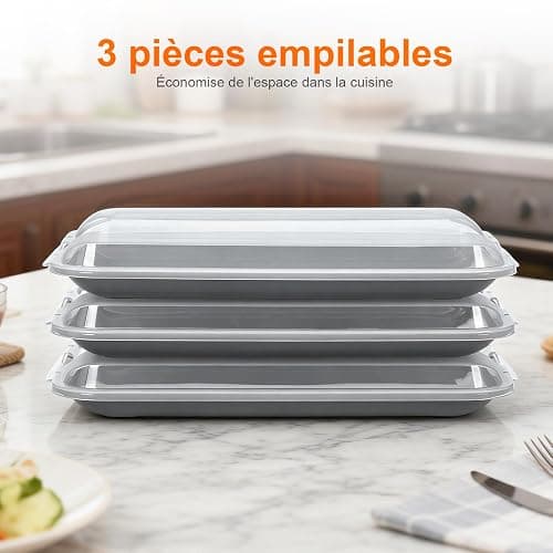 GRIFEMA Boite Jambon Conservation Frigo, 3 Pièces Boite a Jambon pour Refrigerateur, Sans BPA, Empilable, Économie D'espace, Boite Charcuterie Frigo pour Congélateur, Micro-Ondes et Lave-Vaisselles thumbnail 8