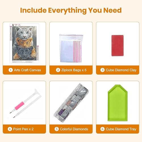 MAXBYE Tiger Diamond Painting Kits for Adults, 5D Three Tigers Diamond Art Kits DIY Full Drill Animal Gem Art for Beginner, Crystal Cross Stitch Craft for Home Wall Decor Holiday Gifts 30x40cm thumbnail 7