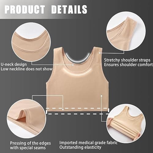 XUJI Transgender FTM Breathable Half Chest Binder thumbnail 5