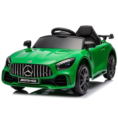 Winado 12V Ride on Car, Licensed Mercedes Benz AMG GTR Battery Powered Electric Vehicle, w/Parent Remote, Wider Seat, LED Lights, Openable Doors, MP3 Player, Smooth Start, 3 Speeds - Green - Image 1