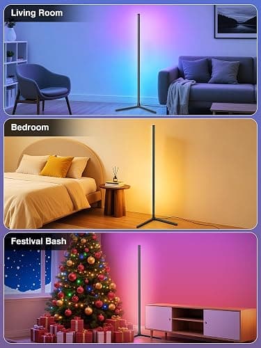 RIYO LED Corner Lamp, RGB Corner Floor Lamp with APP and Remote Control, 16 Million Colors & 68+ Scene Color Changing Ambience Light with Music Sync for Living Room, Bedroom, Gaming Room thumbnail 6