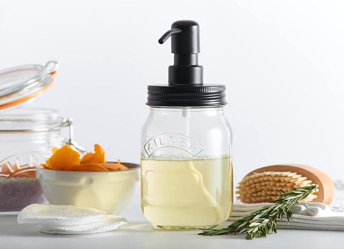 Kilner Liquid Soap & Lotion Dispenser 500ml Glass Jar with Stainless Steel Pump – Durable, Perfect for Kitchen and Bathroom Use thumbnail 2