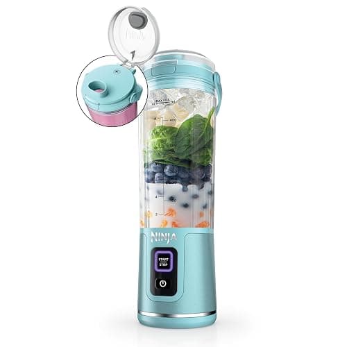 Ninja Blast Portable Blender, Cordless, 18oz. Vessel, Personal Blender For-Shakes and Smoothies, BPA Free, Leakproof-Lid and Sip Spout, USB-C Rechargeable, Dishwasher Safe Parts, Tinted Aqua, BC151AQ - Image 1
