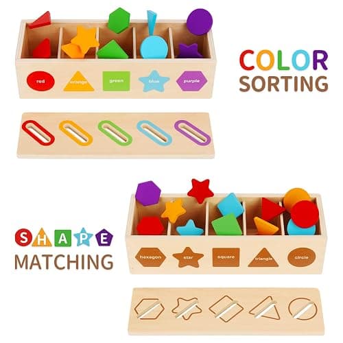 Montessori Toys for 1 2 3 Year Old | Color Sorting & Stacking Matching Toys | Learning Sorting Toys for Toddlers 1-3 Year Olds | Educational Toy Gift for 2 Year Old Boy Girl thumbnail 3