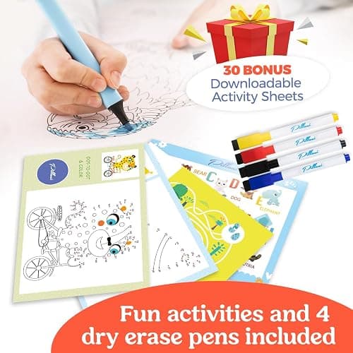 PILLANI Kids Travel Tray for Car - Toddler Airplane Travel Essentials w/ Activity Sheets, Pens & Dry Erase Board - Kids Travel - Must Have Toddler Lap Desk Organizer for Airplane - Travel Accessories thumbnail 7
