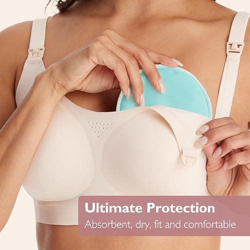 Momcozy Reusable Breast Pads, Innovative Use of Absorbent Fabric & 4 Layers of Super Absorbent Core Washable Nursing Pads, Absorb Quickly and Leak-Proof, 14 Pack + Wet & Dry Separation Bag + Wash Bag thumbnail 8