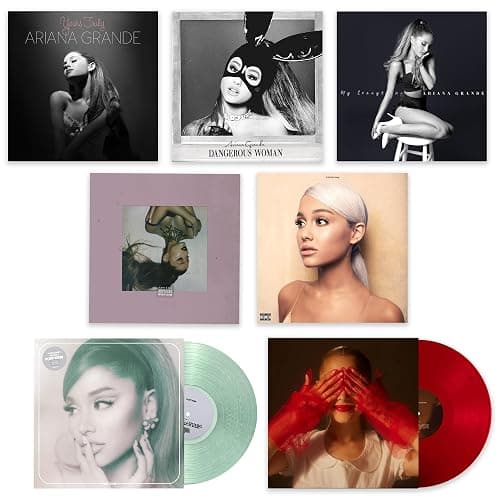 Arian a Grande - 7 Discography Collection: Yours Truly / My Everything / Dangerous Woman / Sweetener / Thank U, Next / Positions Exclusive Coke Bottle Clear Eternal Sunshine Exclusive Red Edition - Image 1