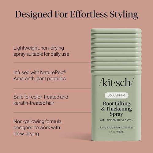 Kitsch Root Lifting Spray for Fine Hair - Thickening Hair Spray With Rosemary and Biotin | Lightweight Volumizing Spray for Instant Lift and Fullness | Adds Volume, Natural Hold - 5oz thumbnail 5