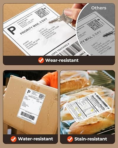 MUNBYN 4x6 Thermal Printer Labels, Commercial Grade, 220 Sheets/Stack | 4"x6" Fanfold Shipping Labels, No BPA and BPS, Print Clear and Sharp, Strong Adhesive, Compatible with Most Thermal Printers thumbnail 7