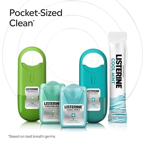Listerine PocketPaks Breath Strips, Cool Mint, 24-Strip Pack, 3 Pack | Breath Freshener, Dissolves Instantly, Kills 99% of Bad Breath Germs, Travel Essentials thumbnail 7
