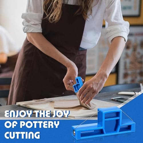 Lanties Angle Cutting Clay Tool Steel Wire Bevel Cutter Small Pottery Angle Clay Trimming Tool Plastic Ceramic Wire Small Pottery Cutter for Ceramics and Sculpting, 2.7 x 1.1 x 0.4 Inch thumbnail 7