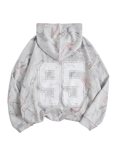 RoseSeek Girl's Number Camo Hoodies Long Sleeve Oversized Sweatshirts Hoodie Pullovers Streetwear Trendy - Image 1