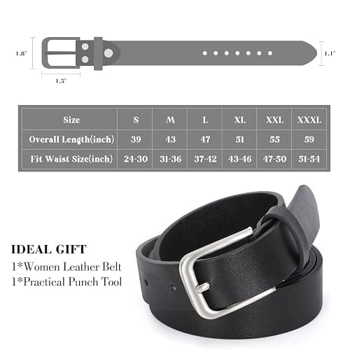 WHIPPY Women Casual Leather Belt for Jeans Pants, Fashion Ladies Waist Dress Belt thumbnail 6