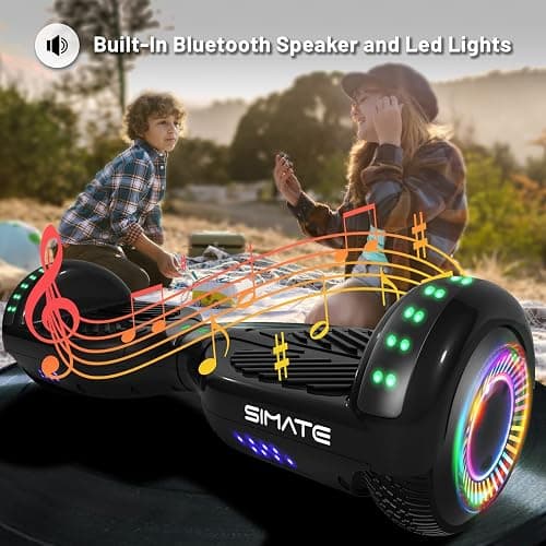 SIMATE Scooter, Bluetooth Speakers and LED Light-Up Wheels, APP Control, Dual 250W Motors, 8.5 mph Max Speed & 8.5 Miles Max Range, Gifts for Kids Adults Girls Boys thumbnail 2