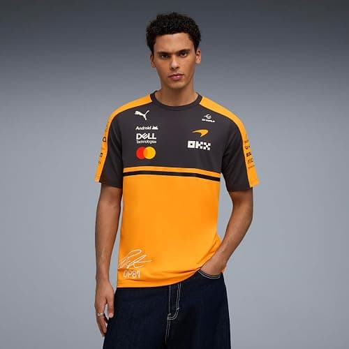 PUMA McLaren F1 2026 T-Shirt Pilote Homme Oscar Piastri – Orange | Manches courtes avec col rond, T-shirt Oscar Piastri Driver 2026, Comme vu par Oscar Piastri, sous licence officielle thumbnail 2