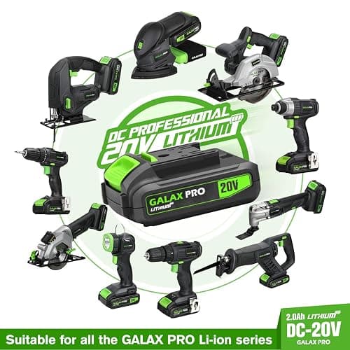 GALAX PRO Cordless Drill Impact Driver-95307&D6001 | combo kit with 1pcs 1.3Ah Lithium-Ion Batteries, Charger Kit, 11pcs Accessories and Tool Bag thumbnail 4