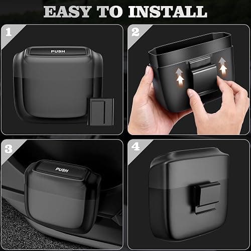 OUDEW 2 Packs Car Trash Can with Lid，Built-in Storage Garbage Bag，Leakproof Vehicle Trash，Car Accessories for Interior,Mini Garbage Bin for Automotive, Office, Kitchen,Bedroom，with 60pcs Trash Bags thumbnail 6