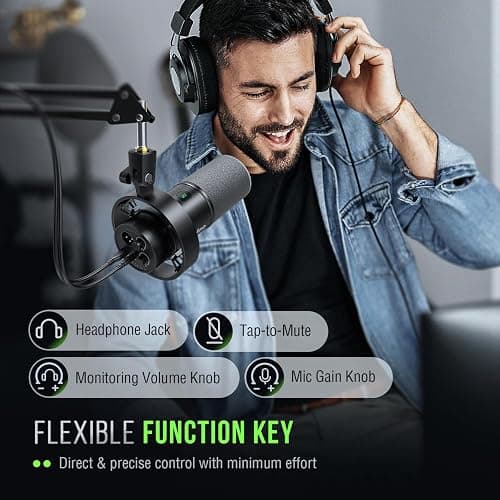FIFINE Dynamic Microphone, XLR/USB Podcast Recording PC Microphone for Vocal Voice-Over Streaming, Studio Metal Mic with Mute, Headphone Jack, Monitoring Volume Control, Windscreen-Amplitank K688 thumbnail 8