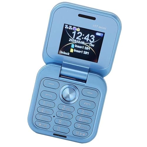 Brrnoo Flip Small Cell Phone Dual Nano SIM Media Player HD Rear Camera LED Flashlight GSM Network Seniors (Blue) thumbnail 5