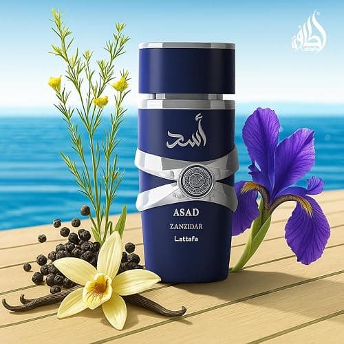Lattafa Asad Zanzibar - Fresh, Spicy, Vanilla, Coconut - Eau de Parfum Long-Lasting Fragrance for Men, 3.40 Ounce / 100 ml thumbnail 5