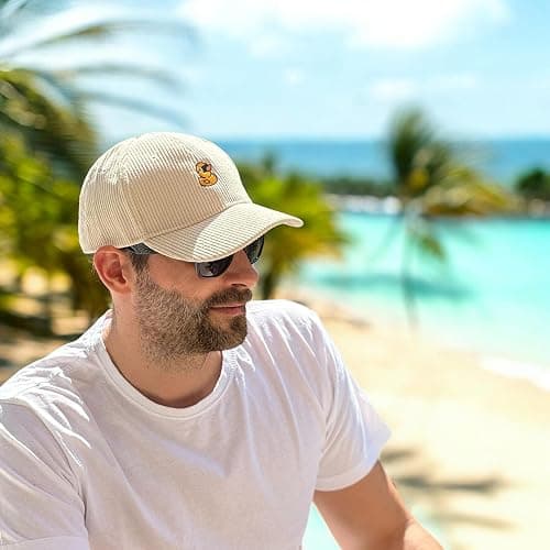 Tindo Cord-Kappe mit Ente und Sonnenbrille – Stylische Unisex-Mütze für Freizeit und Outdoor-Aktivitäten - Beige thumbnail 4