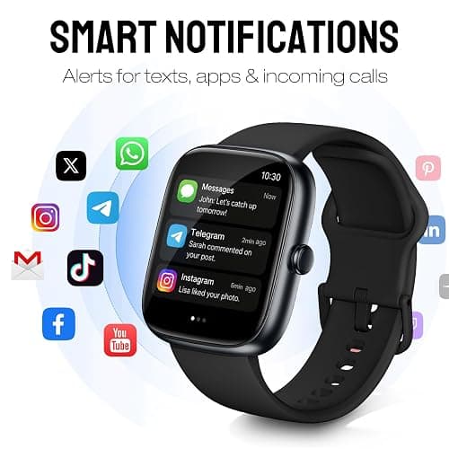 Smart Watch for Women Men, 1.83" HD Fitness Tracker (Answer/Make Call) with 24/7 Heart Rate/Sleep/SpO2 Monitor, IP68 Waterproof, 100+ Sport Modes Smartwatch for iPhone/Samsung/Android (Black) thumbnail 5