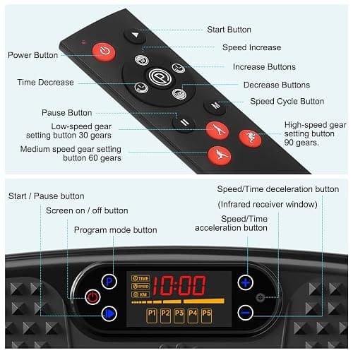 SoftGym Vibration Plate Exercise Machine for Lymphatic Drainage,Power Vibrate Stand Shake Board 450 Lbs Capacity Whole Body Workout Waver with Fitness Resistance Bands Weight Loss Gifts for Women Men thumbnail 7