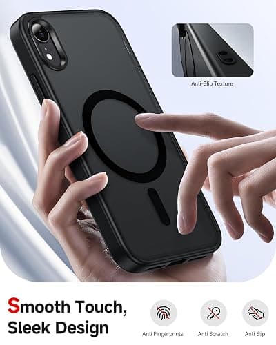 LeYi Compatible for iPhone XR-Phone-Case: iPhone XR Case with Screen Protector, Shockproof Full Body Protection, Translucent Matte, Magnetic Rugged Cell Phone Cover/Etui/Coque for iPhoneXR/XR, Black thumbnail 2