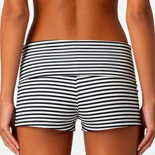 KMBANGI Womens Fold Over Shorts Elastic Waist Y2k Lounge Shorts Foldover Cute Pajama Micro Bottoms Mini Shorts Sleepwear thumbnail 4