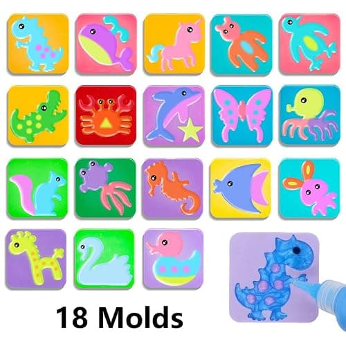 Golinkid Magic Water Elf Toy Kit,12 Bottles 18 Molds 70ML Aqua Fairy Water Gel Kit for Kids with Sparkling Magic Gel, Crate Your Own Magic Water Elf Aqua Fairy Water Pets Craft Kits for Kids thumbnail 5