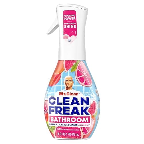 Mr. Clean Clean Freak Foaming Bathroom Surface Cleaner Multi-Surface Spray Starter Kit and Refill Bundle, Grapefruit Scent, 64 fl oz thumbnail 10