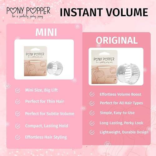 Mini Pony Popper Clip - High Ponytail Holder for Volume & Lift - Versatile for All Hair Types, Ponytail Tool for Thick & Long Hair - Easy-to-Use Hair Styling Accessories for Women, Clear Pony Popper thumbnail 7