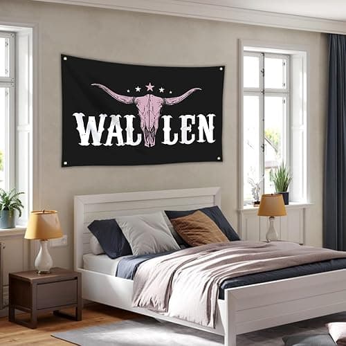 Wallen Western Pink Bull Skull American Flag - Funny Man Cave Wall Banner for Indoor Outdoor Bedroom College Dorm Decor - 3x5FT Pink Tapestry Gifts thumbnail 7