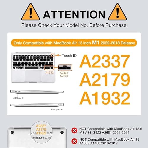 MOSISO Compatible with MacBook Air 13 inch Case 2021, 2020-2018 Release A2337 M1 A2179 A1932, Plastic Hard Shell&Keyboard Cover&Screen Film&Storage Bag for MacBook Air 13.3 inch Case, Crystal Clear thumbnail 2