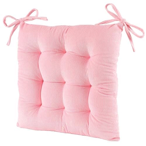 HLOVME Corduroy Chair Cushion with Ties Ultra Soft Warm Floor Cushion for Kids Reading Nook Comfortable Square Seat Cushion for Adult 15.7”x15.7”, White - 1 Count (Pack of 1) - White thumbnail 3